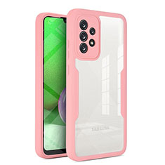 Coque Rebord Contour Silicone et Vitre Transparente Housse Etui 360 Degres MJ1 pour Samsung Galaxy A52 5G Or Rose