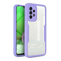 Coque Rebord Contour Silicone et Vitre Transparente Housse Etui 360 Degres MJ1 pour Samsung Galaxy A52s 5G Violet