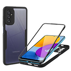 Coque Rebord Contour Silicone et Vitre Transparente Housse Etui 360 Degres MJ1 pour Samsung Galaxy M52 5G Noir