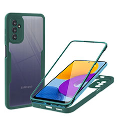 Coque Rebord Contour Silicone et Vitre Transparente Housse Etui 360 Degres MJ1 pour Samsung Galaxy M52 5G Vert