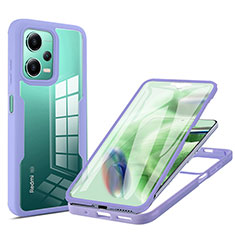 Coque Rebord Contour Silicone et Vitre Transparente Housse Etui 360 Degres MJ1 pour Xiaomi Poco X5 5G Violet