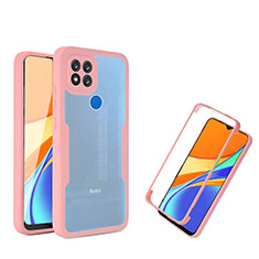 Coque Rebord Contour Silicone et Vitre Transparente Housse Etui 360 Degres MJ1 pour Xiaomi Redmi 9C NFC Or Rose