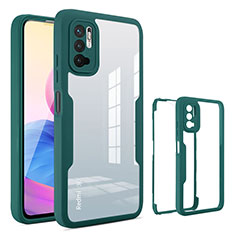 Coque Rebord Contour Silicone et Vitre Transparente Housse Etui 360 Degres MJ1 pour Xiaomi Redmi Note 11 SE 5G Vert