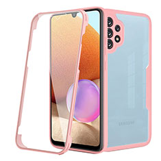 Coque Rebord Contour Silicone et Vitre Transparente Housse Etui 360 Degres MJ2 pour Samsung Galaxy A32 4G Or Rose