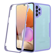 Coque Rebord Contour Silicone et Vitre Transparente Housse Etui 360 Degres MJ2 pour Samsung Galaxy A32 4G Violet