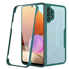 Coque Rebord Contour Silicone et Vitre Transparente Housse Etui 360 Degres MJ2 pour Samsung Galaxy A32 5G Vert