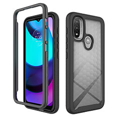 Coque Rebord Contour Silicone et Vitre Transparente Housse Etui 360 Degres pour Motorola Moto E30 Noir