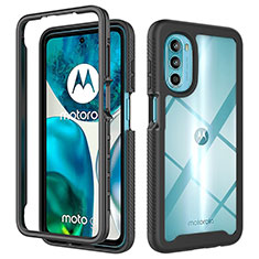 Coque Rebord Contour Silicone et Vitre Transparente Housse Etui 360 Degres pour Motorola Moto Edge (2022) 5G Noir