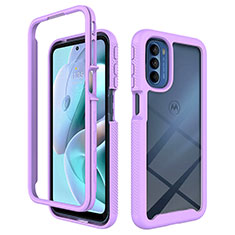 Coque Rebord Contour Silicone et Vitre Transparente Housse Etui 360 Degres pour Motorola Moto G31 Violet