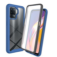 Coque Rebord Contour Silicone et Vitre Transparente Housse Etui 360 Degres pour Oppo A94 4G Bleu