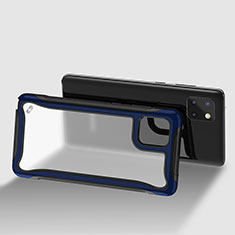 Coque Rebord Contour Silicone et Vitre Transparente Housse Etui 360 Degres pour Samsung Galaxy Note 10 Lite Bleu