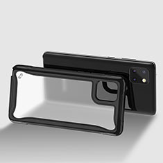Coque Rebord Contour Silicone et Vitre Transparente Housse Etui 360 Degres pour Samsung Galaxy Note 10 Lite Noir