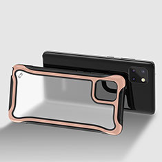 Coque Rebord Contour Silicone et Vitre Transparente Housse Etui 360 Degres pour Samsung Galaxy Note 10 Lite Or Rose