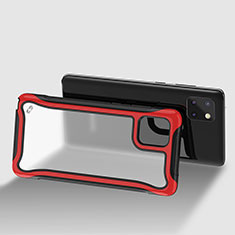 Coque Rebord Contour Silicone et Vitre Transparente Housse Etui 360 Degres pour Samsung Galaxy Note 10 Lite Rouge