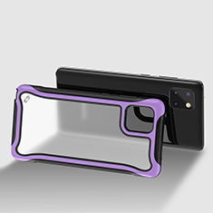 Coque Rebord Contour Silicone et Vitre Transparente Housse Etui 360 Degres pour Samsung Galaxy Note 10 Lite Violet