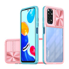 Coque Rebord Contour Silicone et Vitre Transparente Housse Etui 360 Degres QW1 pour Xiaomi Redmi Note 11 4G (2022) Bleu Ciel