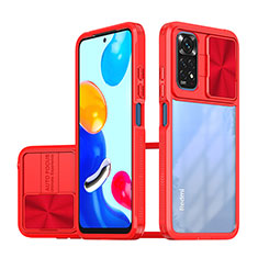 Coque Rebord Contour Silicone et Vitre Transparente Housse Etui 360 Degres QW1 pour Xiaomi Redmi Note 11 4G (2022) Rouge