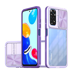 Coque Rebord Contour Silicone et Vitre Transparente Housse Etui 360 Degres QW1 pour Xiaomi Redmi Note 11 4G (2022) Violet