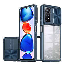 Coque Rebord Contour Silicone et Vitre Transparente Housse Etui 360 Degres QW1 pour Xiaomi Redmi Note 11 Pro 4G Bleu