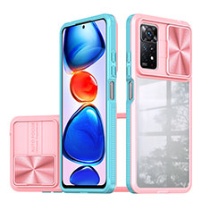 Coque Rebord Contour Silicone et Vitre Transparente Housse Etui 360 Degres QW1 pour Xiaomi Redmi Note 11 Pro 4G Bleu Ciel