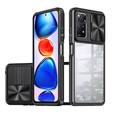 Coque Rebord Contour Silicone et Vitre Transparente Housse Etui 360 Degres QW1 pour Xiaomi Redmi Note 11 Pro 4G Noir