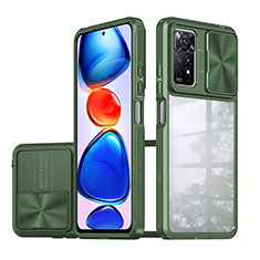 Coque Rebord Contour Silicone et Vitre Transparente Housse Etui 360 Degres QW1 pour Xiaomi Redmi Note 11 Pro 5G Vert