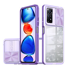 Coque Rebord Contour Silicone et Vitre Transparente Housse Etui 360 Degres QW1 pour Xiaomi Redmi Note 12 Pro 4G Violet