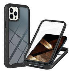 Coque Rebord Contour Silicone et Vitre Transparente Housse Etui 360 Degres YB1 pour Apple iPhone 15 Pro Max Noir