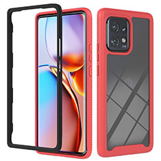 Coque Rebord Contour Silicone et Vitre Transparente Housse Etui 360 Degres YB1 pour Motorola Moto Edge 40 Pro 5G Rouge