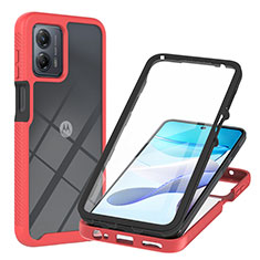 Coque Rebord Contour Silicone et Vitre Transparente Housse Etui 360 Degres YB1 pour Motorola Moto G53 5G Rouge