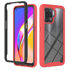 Coque Rebord Contour Silicone et Vitre Transparente Housse Etui 360 Degres YB1 pour Oppo A94 4G Rouge