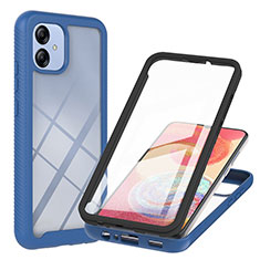 Coque Rebord Contour Silicone et Vitre Transparente Housse Etui 360 Degres YB1 pour Samsung Galaxy A04E Bleu