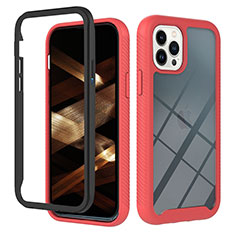 Coque Rebord Contour Silicone et Vitre Transparente Housse Etui 360 Degres YB2 pour Apple iPhone 13 Pro Max Rouge