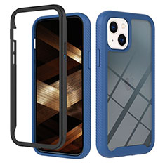 Coque Rebord Contour Silicone et Vitre Transparente Housse Etui 360 Degres YB2 pour Apple iPhone 15 Bleu