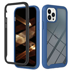 Coque Rebord Contour Silicone et Vitre Transparente Housse Etui 360 Degres YB2 pour Apple iPhone 15 Pro Bleu