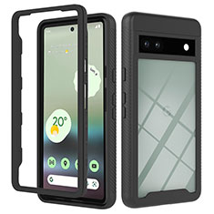 Coque Rebord Contour Silicone et Vitre Transparente Housse Etui 360 Degres YB2 pour Google Pixel 7a 5G Noir