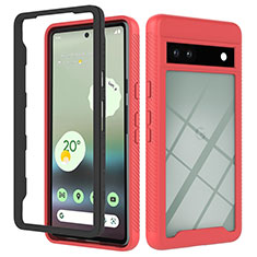 Coque Rebord Contour Silicone et Vitre Transparente Housse Etui 360 Degres YB2 pour Google Pixel 7a 5G Rouge