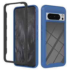 Coque Rebord Contour Silicone et Vitre Transparente Housse Etui 360 Degres YB2 pour Google Pixel 8 Pro 5G Bleu