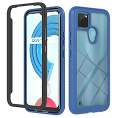 Coque Rebord Contour Silicone et Vitre Transparente Housse Etui 360 Degres YB2 pour Realme C25Y Bleu