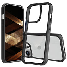 Coque Rebord Contour Silicone et Vitre Transparente Housse Etui 360 Degres ZJ1 pour Apple iPhone 13 Pro Noir