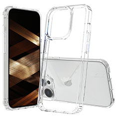 Coque Rebord Contour Silicone et Vitre Transparente Housse Etui 360 Degres ZJ1 pour Apple iPhone 14 Pro Clair