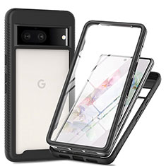 Coque Rebord Contour Silicone et Vitre Transparente Housse Etui 360 Degres ZJ1 pour Google Pixel 7 5G Noir