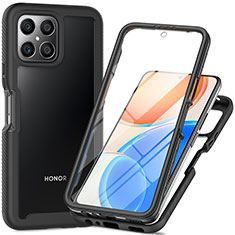 Coque Rebord Contour Silicone et Vitre Transparente Housse Etui 360 Degres ZJ1 pour Huawei Honor X8 4G Noir