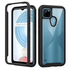 Coque Rebord Contour Silicone et Vitre Transparente Housse Etui 360 Degres ZJ1 pour Realme C21Y Noir