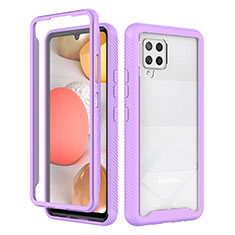 Coque Rebord Contour Silicone et Vitre Transparente Housse Etui 360 Degres ZJ1 pour Samsung Galaxy A42 5G Violet Clair