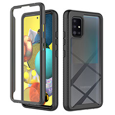 Coque Rebord Contour Silicone et Vitre Transparente Housse Etui 360 Degres ZJ1 pour Samsung Galaxy M40S Noir