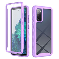 Coque Rebord Contour Silicone et Vitre Transparente Housse Etui 360 Degres ZJ1 pour Samsung Galaxy S20 FE 4G Violet Clair