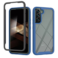 Coque Rebord Contour Silicone et Vitre Transparente Housse Etui 360 Degres ZJ1 pour Samsung Galaxy S25 5G Bleu