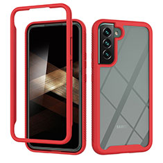 Coque Rebord Contour Silicone et Vitre Transparente Housse Etui 360 Degres ZJ1 pour Samsung Galaxy S25 Plus 5G Rouge