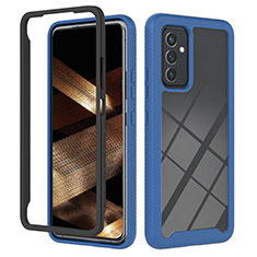 Coque Rebord Contour Silicone et Vitre Transparente Housse Etui 360 Degres ZJ2 pour Samsung Galaxy A15 4G Bleu